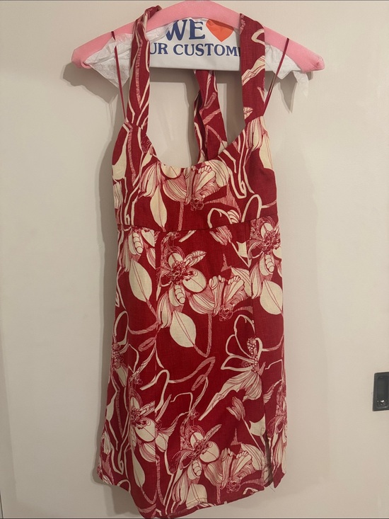 Reformation Dresses & Skirts - Reformation Floral Red Halter Dress